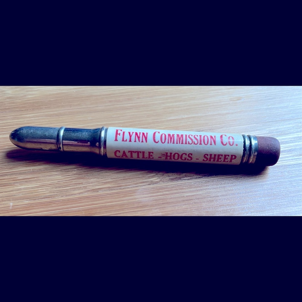 Vintage Iowa Livestock Commission Sample Bullet Pencil